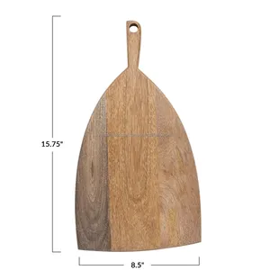 Ustensiles de cuisine en tranches de bois avec surfaces de coupe en lame de bambou, planches en bois à bord culinaire durables pour hacher et servir - Product Image 4