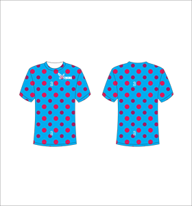 T-shirt à manches courtes pour homme, bleu à pois, impression par sublimation, respirant, coupe classique, col rond, vêtement décontracté - Product Image 1
