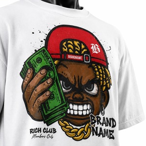 T-shirt pour homme, couleur blanche, manches courtes, impression graphique personnalisée, streetwear, qualité supérieure, jersey 100% coton, coupe classique - Product Image 5
