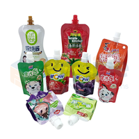 Pochette pour boisson avec support à presser pour liquide en plastique imprimé personnalisé Emballage Doypack avec bec en plastique Jus alimentaire Autres boissons