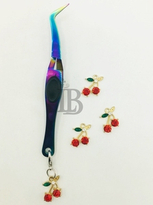 <b>Cherry</b> Style Tweezers Mink Eyelash Extension Tweezers Charm Tweezers Mink Smooth Handle Sustainable Eyelash Tweezers Logo Offer - Product Image 4