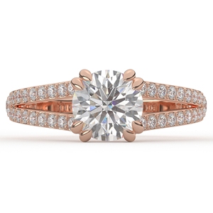 Anillo de Plata de Ley 925 con Doble Hilera de Diamantes Redondos Moissanite, Regalo de Cumpleaños para Mujer - Product Image 1