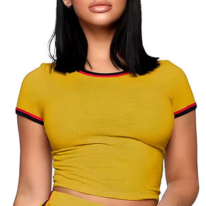 Women's Premium Quality Two Piece Quick Drying&Comfortable Elegant Ladies Short <b>Set</b> 100% Cotton Wholesale Price OEM ODM Services - Product Image 2