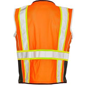 High Visibility Safety Vest Unisex Polyester Workwear with Reflective Stripes and Multiple Pockets - Product Image 6