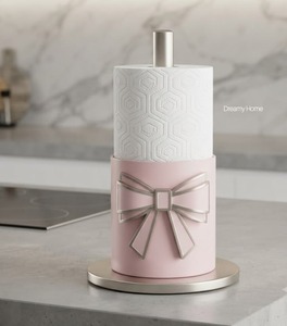Black Metal Apple Shaped <b>Paper</b> <b>Towel</b> <b>Holder</b> Freestanding Kitchen Countertop Tissue Roll Stand - Product Image 3