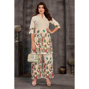 WOMEN S PURE VISCOSE KHADI COTTON TOP FABRIC PURE VISCOSE KHADI COTTON BOTTOM FABRIC PURE VISCOSE KHADI COTTON <b>KURTI</b> - Product Image 1