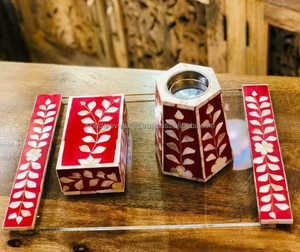 Boîte de rangement pour brûleur Mubkhar Bakhoor en nacre avec plateau en acrylique ou en plastique pour les cadeaux par WONDER OVERSEAS - Product Image 2