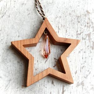 Décoration de Noël moderne en bois à suspendre pour la maison, l'arbre, les fêtes, ornement saisonnier festif, collection de cadeaux - Product Image 1