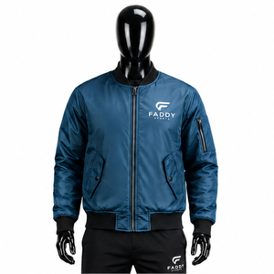 Custom Wholesale Men's Slim Fit MA-1 Flight Bomber <b>Jacket</b> Blue Windproof Waterproof Casual Streetwear Varsity <b>Pilot</b> <b>Jackets</b> - Product Image 1