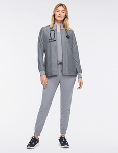 Veste de jogging personnalisée noire pour femme, en tricot d'hiver, avec rayures camouflage et perles, en polaire, pour infirmières - Product Image 1