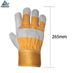 Multi-Purpose Industrial Utility Heavy-Duty Newest With Flexible Yellow Canvas Back Premium Quality Split Leather Work <b>Gloves</b> - Product Image 6