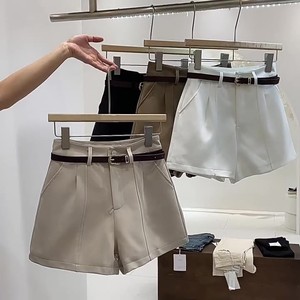 Shorts de Poliéster de Cintura Alta para Mujer, con Cinturón, Color Personalizado, Estilo Casual, Tejido Transpirable, Corte Holgado, Ecológicos, Ropa Urbana - Product Image 3