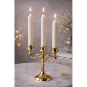 Modern Brass Finish Metal Candelabra Multi Arm Taper <b>Candle</b> <b>Holder</b> Decorative Centerpiece For Wedding Event Home Decor Stand - Product Image 1