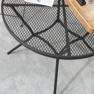 Tavolo da bistrot da esterno da 35 pollici con piano in rete metallica ad asciugatura rapida, stile caffè francese, pieghevole per spazi conversazionali in giardino - Product Image 6