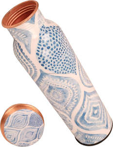 Botella para beber de cobre puro hecha a mano ecológica y desechable con beneficios para la salud de Ayurveda para beber - Product Image 3