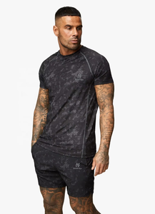 Conjunto Deportivo para Hombre, Camiseta de Cuello Redondo y Pantalones Cortos de Poliéster y Spandex de Secado Rápido, Estampado, para Verano y Actividades al Aire Libre - Product Image 6
