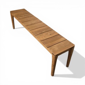 Banc de jardin en teck massif durable, style moderne du milieu du siècle, pour terrasse et mobilier de patio - Product Image 5