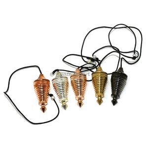 Meilleur prix pendule en métal en laiton de guérison naturelle en ligne pendule en métal de chambre dorée en forme d'OVNI avec cordon - Product Image 6