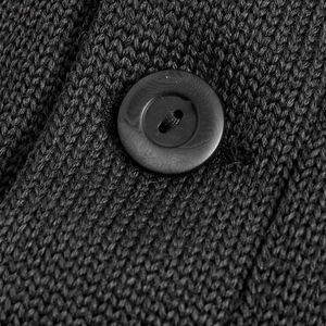 Cárdigan Negro de Moda para Hombre, Cuello en V, Manga Larga, Tejido de Lana/Nailon, Transpirable, Antipilling, con Parches de Encaje, Ropa de Invierno - Product Image 4