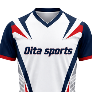 Ensemble d'uniformes de volley-ball respirants bleu marine et blanc pour adultes, maillot sublimé à manches longues et short, pour entraînement et compétition athlétique - Product Image 4