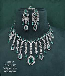 09327Designer CZ Jewelry Set <b>Necklace</b> Earrings Rhodium Plated Red Zircon Classic Wedding Women's Fashion Jewelry - Product Image 3