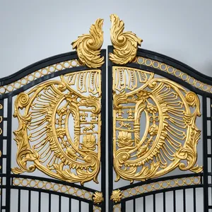 Portail de luxe en fer forgé décoratif à double battant pour entrée principale, idéal pour villas, maisons et propriétés - Product Image 3