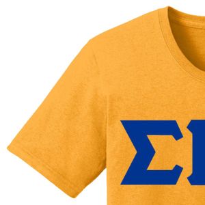Camiseta con Letras Griegas Sigma Gamma Rho 3, Ropa Personalizada para Hermandades, Camiseta Casual de Algodón de Manga Corta con Cuello Redondo y Logotipo Bordado - Product Image 3