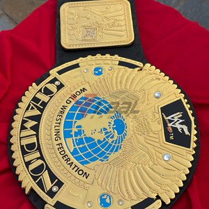 Cinturón de Campeonato Personalizado con Logotipo de Águila Grande, Placas de Zinc Doradas, Tamaño Adulto, Correa de Cuero Unisex - Product Image 3