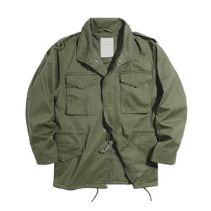 Chaqueta de Lona Unisex Ecológica Resistente al Viento de la Mejor Calidad, Color Verde Oliva, Cierre con Botones de Cuerno, Cuatro Bolsillos Delanteros, Chaqueta de 300g - Product Image 1