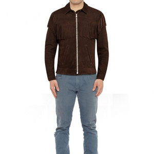 Men's Luxury Genuine <b>Suede</b> Leather Fringe Winter <b>Jacket</b> Plain Dyed Style Durable Construction Custom Sizes OEM Branding - Product Image 5