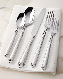 Juego de cubiertos de acero inoxidable de lujo con cucharas, tenedores y cuchillos para comedor, restaurante, hotel, bodas y catering. - Product Image 1