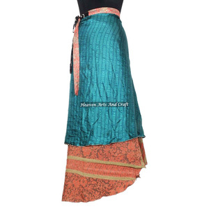 Buy Beach <b>Wrap</b> Sarong Pareo Assorted 50 Pcs 2 Layer Reversible Magic Silk Saris <b>Wrap</b> Long <b>Skirt</b> Silk Pareo Sarong Beach Long - Product Image 3