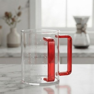 Tasse de lavage des mains en Lucite mat moderne, élégante, à double poignée, pour Netilat Yadayim, transparente, pour rituels juifs, vente en gros - Product Image 2