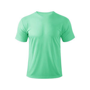 เสื้อยืดคอกลมแขนสั้นสีกรมท่าสำหรับผู้ชาย ทรงปกติ สีพื้น ผ้าถัก แห้งเร็ว โพลีเอสเตอร์ 100% - Product Image 6