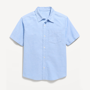 เสื้อนักเรียนแขนสั้นผ้าฝ้ายสีฟ้าอ่อนสำหรับนักเรียนทุกเพศ ขายส่ง - Product Image 3