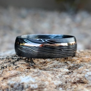 Anillo de Moda de Acero Forjado de Damasco Clásico de Lujo Hecho a Mano con Chapado Personalizado, Regalo para Él, Boda, Día del Padre, AR KNIVES INDUSTRY - Product Image 4