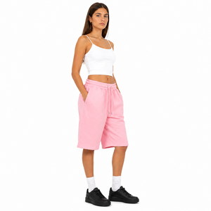 Shorts Largos de Alta Calidad para Mujer, Bermudas a la Moda, Color Sólido, Estilo Estético, Shorts Deportivos Holgados para Mujer - Product Image 3