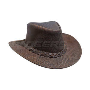 Mens Cowboy <b>Hat</b> Brown Crocodile Embossed Leather <b>Western</b> <b>Hat</b> Adult Size Outdoor Casual Wholesale Outdoor <b>Hat</b> - Product Image 2