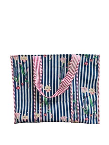 100% Cotton Bohemian Handblock Printed Cotton Quilted Shoulder <b>Tote</b> Bag with Open Closure - Product Image 4