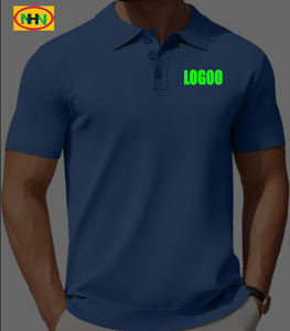 Chemises de golf pour hommes en polyester/coton de haute qualité, respirantes, à séchage rapide, anti-humidité, protection UV, extensibles, à pois - Product Image 5