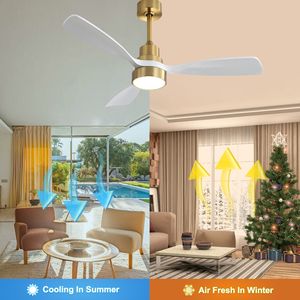 Ventilatore da soffitto per soggiorno da 48 pollici con 3 pale in legno massello e motore DC reversibile con telecomando, come W882P195902 - Product Image 5
