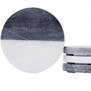 Ensemble de sous-verres ronds en marbre | Ensemble de sous-verres décoratifs | Ensemble de sous-verres faits à la main | Ensemble de sous-verres royaux pour bureau - Product Image 1