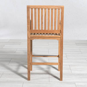 Chaise de bar d'extérieur en teck massif moderne, design minimaliste et durable, fabricant de meubles pour patio et centres de villégiature. - Product Image 6