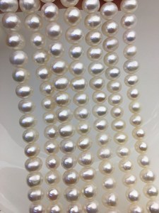 Perlas de Agua Dulce Blancas AA de 7-8.5mm, Forma de Patata, Superficie Lisa, Brillo Natural, Perlas Sueltas para Fabricación de Joyería, Venta al Por Mayor - Product Image 4