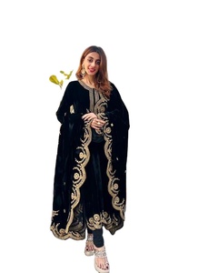 Dernier modèle de costume Salwar de haute qualité en velours brodé avec des sequins, style pakistanais, sari avec kameez pour adultes - Product Image 1