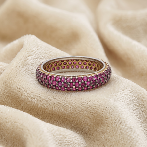 Natural Cut <b>Ruby</b> Gemstone 925 Sterling Silver Gold Plated Handmade Engagement Band <b>Rings</b> IGI Certified Jewelry <b>for</b> Wholesaler - Product Image 6