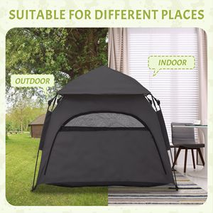 Tenda per Cani Pop-up Grigio Scuro per Cani di Taglia Grande ed Extra Grande con Borsa per il Trasporto, per Spiaggia, Giardino e Casa - Product Image 6