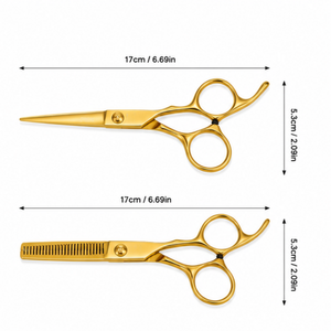 Kit de ciseaux de coiffure professionnels avec lames en acier inoxydable, pointe acérée, pour droitiers, manche long, usage en salon - Product Image 3