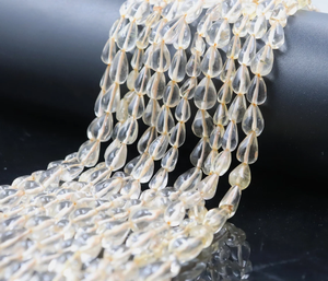 Cuentas de lágrima de citrino Forma de gotas de pie suave 6x10mm Cuentas de piedra de citrino Diseño elegante y versátil - Product Image 4