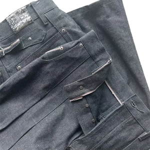 Custom Denim Manufacturer Raw Selvedge Straight-leg High Street Breathable Light Wash Mid Waist Casual Woven Denim <b>Jeans</b> Men - Product Image 3